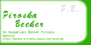 piroska becker business card